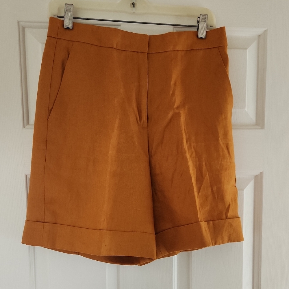 J. Crew Tan Bermuda Shorts Structured Cotton Blend